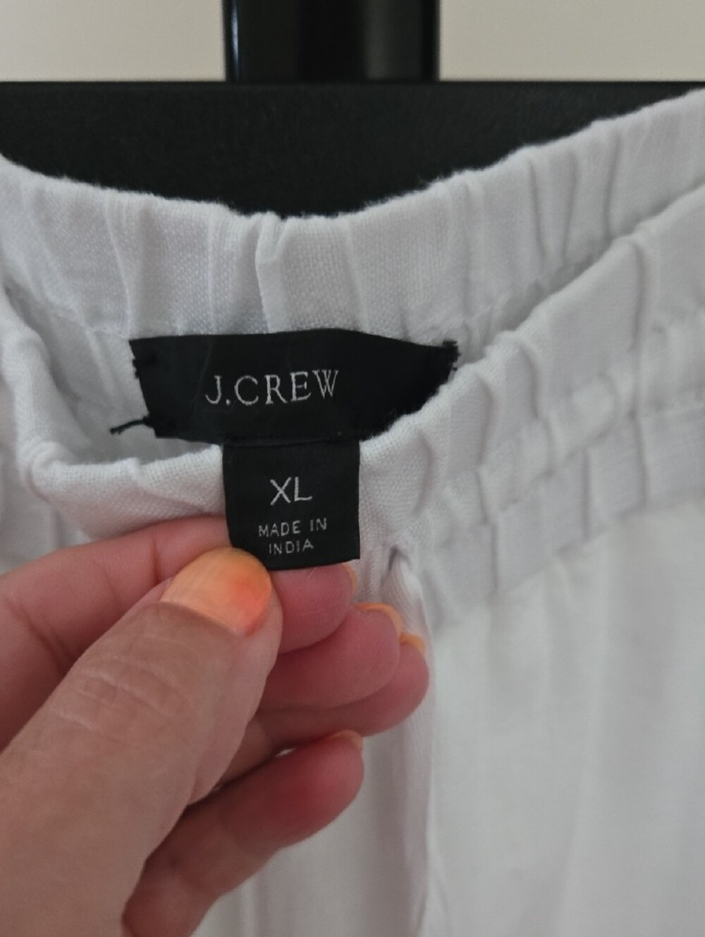 J. Crew White Elastic Waist Wide-Leg Pants - Picture 2 of 5